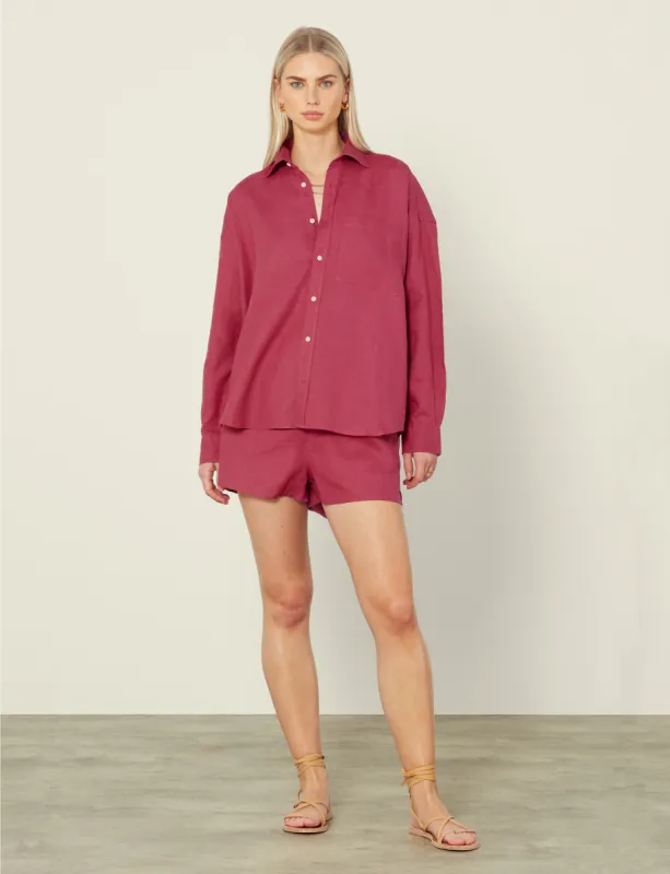 CO-ORD SET: HEMP, RASPBERRY made by With Nothing Underneath