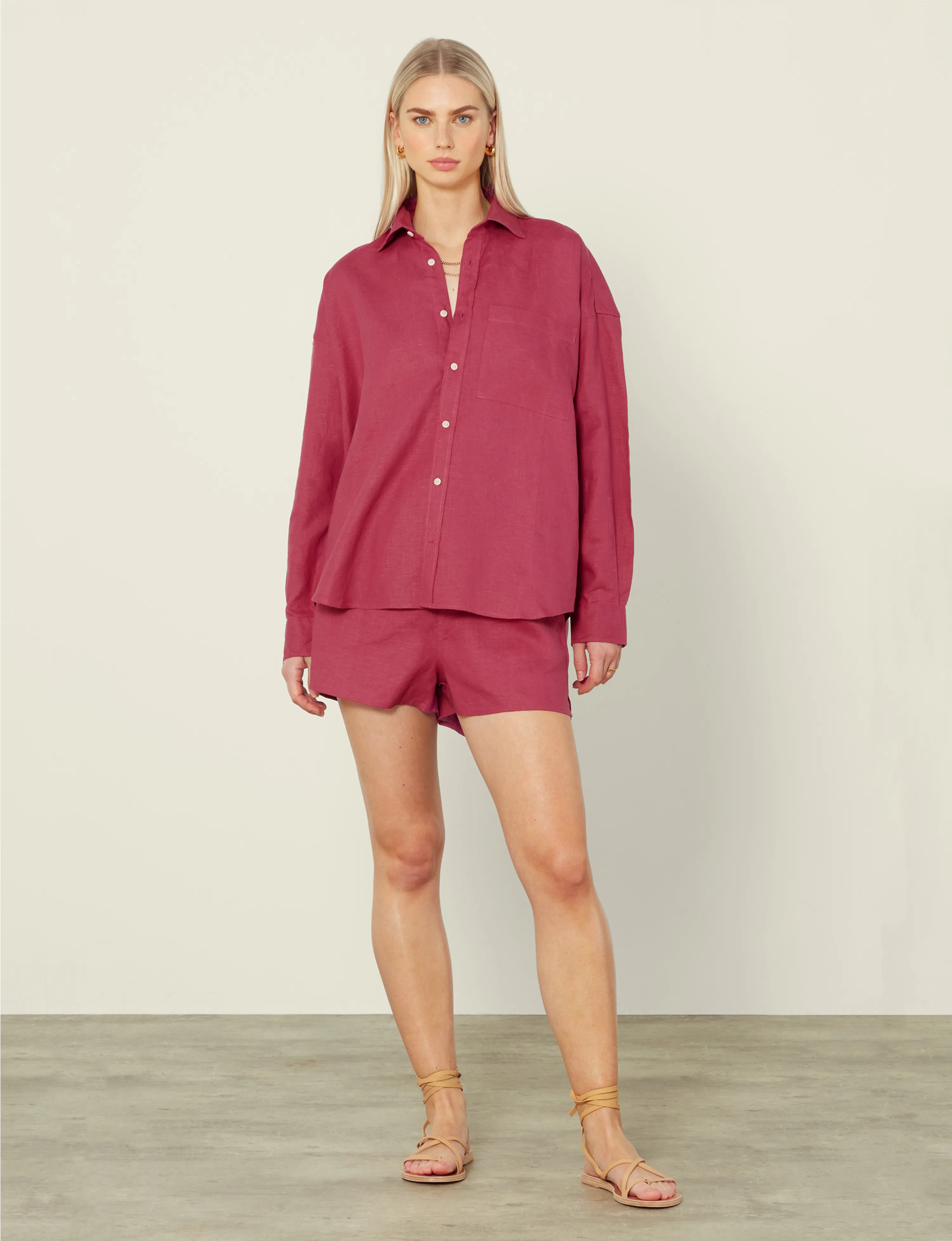 CO-ORD SET: HEMP, RASPBERRY sold by With Nothing Underneath