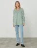 The Boyfriend: TENCEL™ Lyocell, Forest Green Stripe sold by With Nothing Underneath