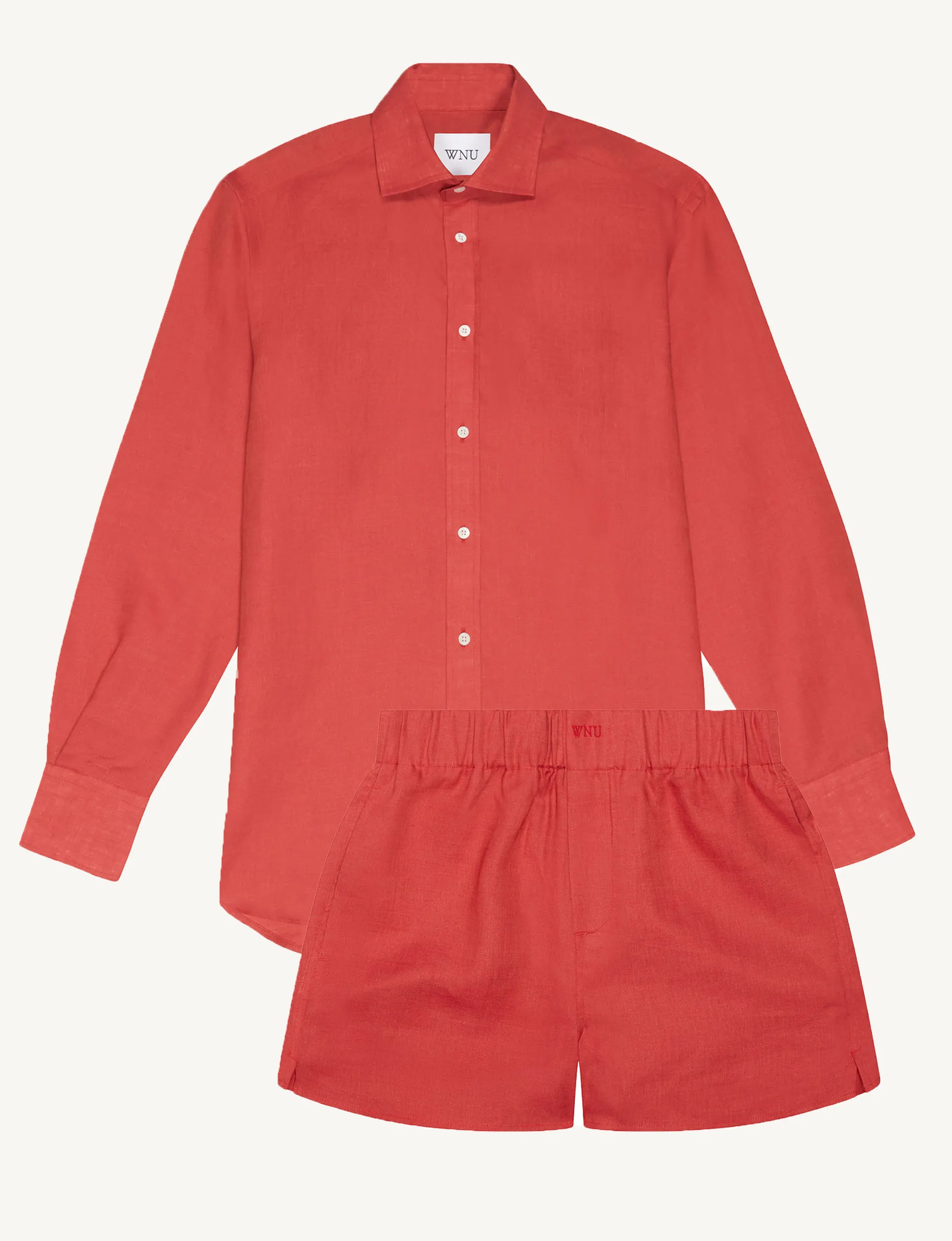 CO-ORD SET: LINEN, CARDINAL RED sold by With Nothing Underneath product image thumbnail 2