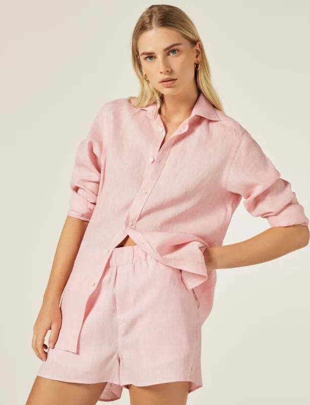 The Boxer: Linen, Grapefruit Pink sold by With Nothing Underneath
