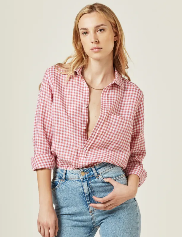 The Classic: Linen, Red Gingham sold by With Nothing Underneath