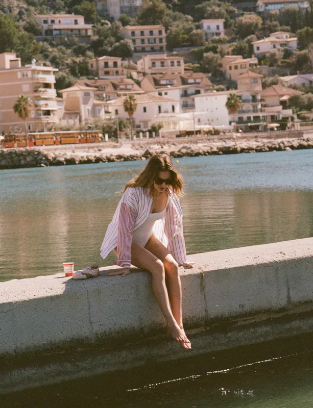 The Weekend: Fine Poplin, Red Patchwork made by With Nothing Underneath