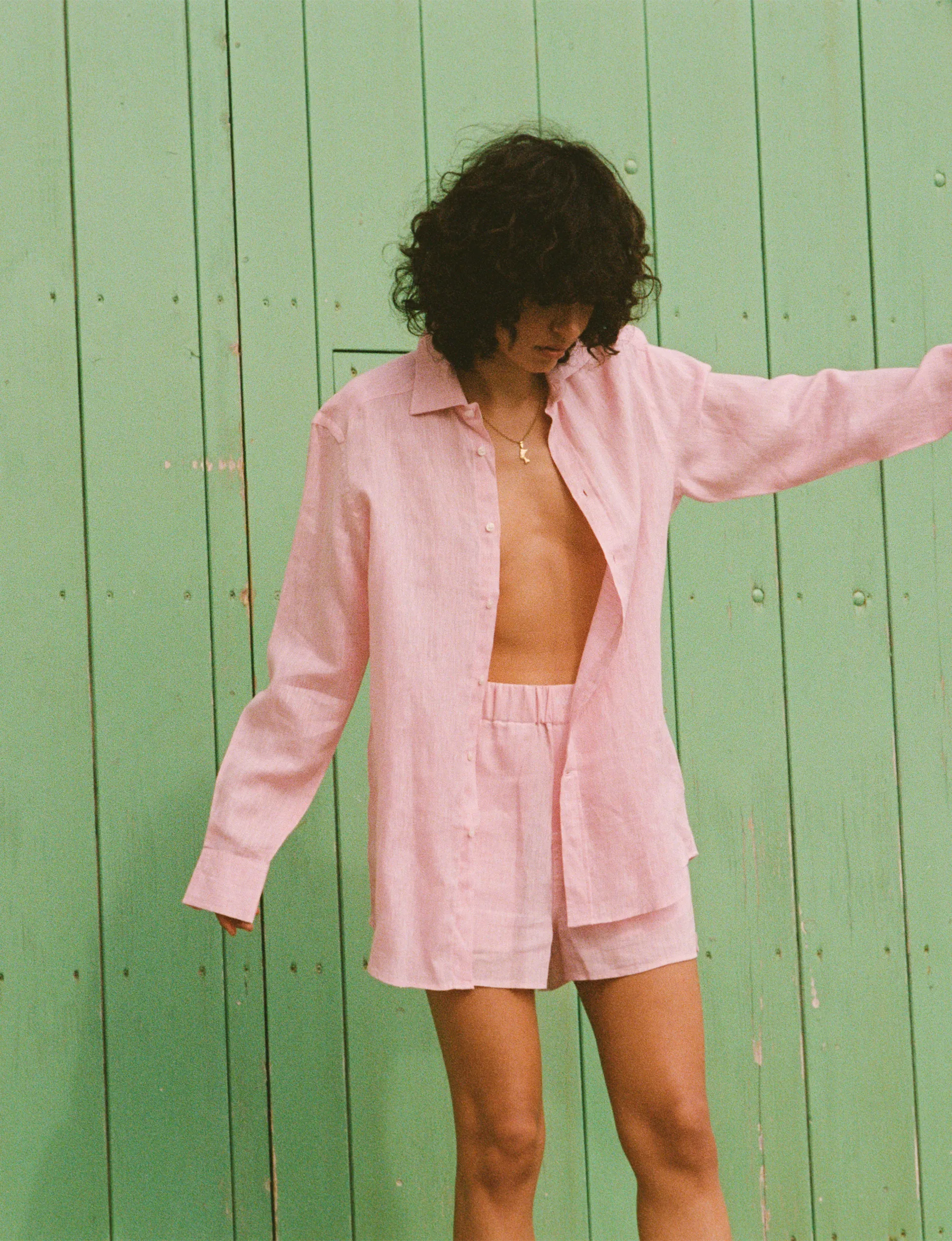 The Boyfriend: Linen, Grapefruit Pink sold by With Nothing Underneath product image thumbnail 5