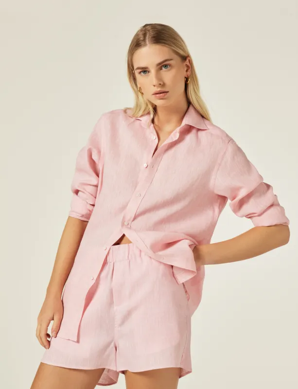 The Boyfriend: Linen, Grapefruit Pink made by With Nothing Underneath