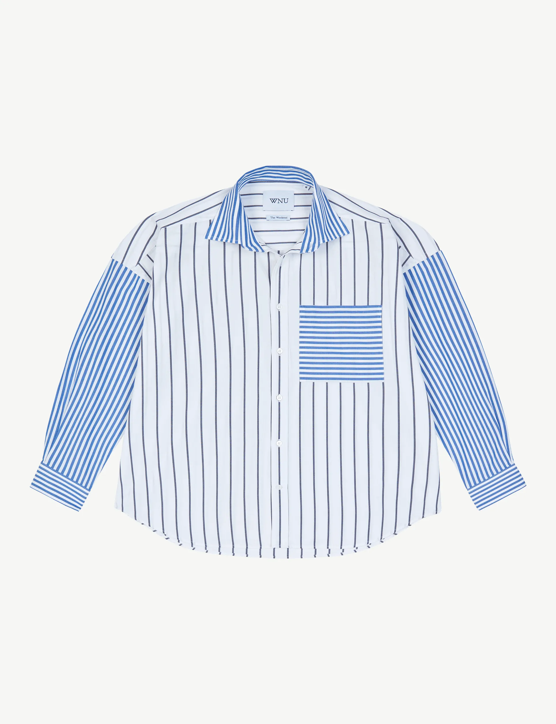 The Weekend: Fine Poplin, Midnight and Royal Blue Stripe Patchwork sold by With Nothing Underneath product image thumbnail 3