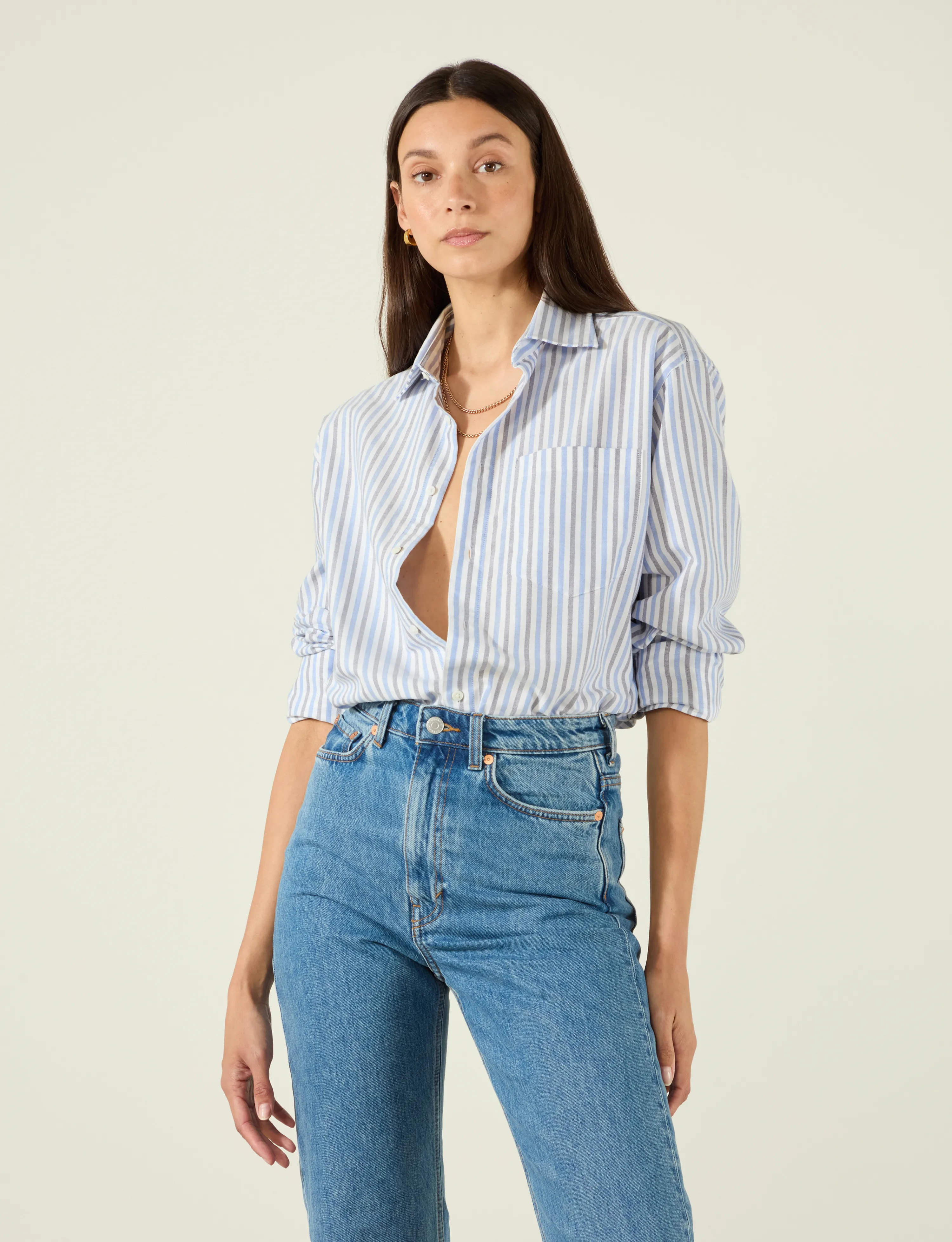 Chessie: Oxford, Blue and Navy Stripe sold by With Nothing Underneath product image thumbnail 2