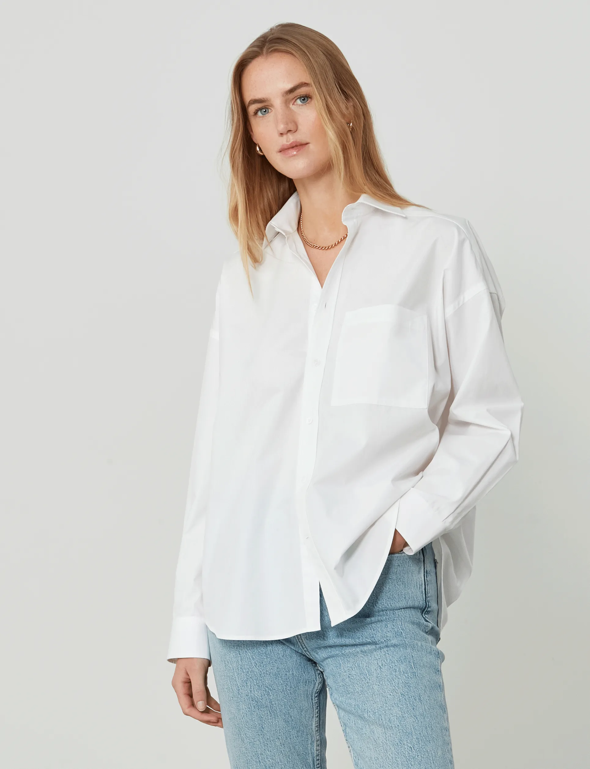 The Weekend: Fine Poplin, White sold by With Nothing Underneath