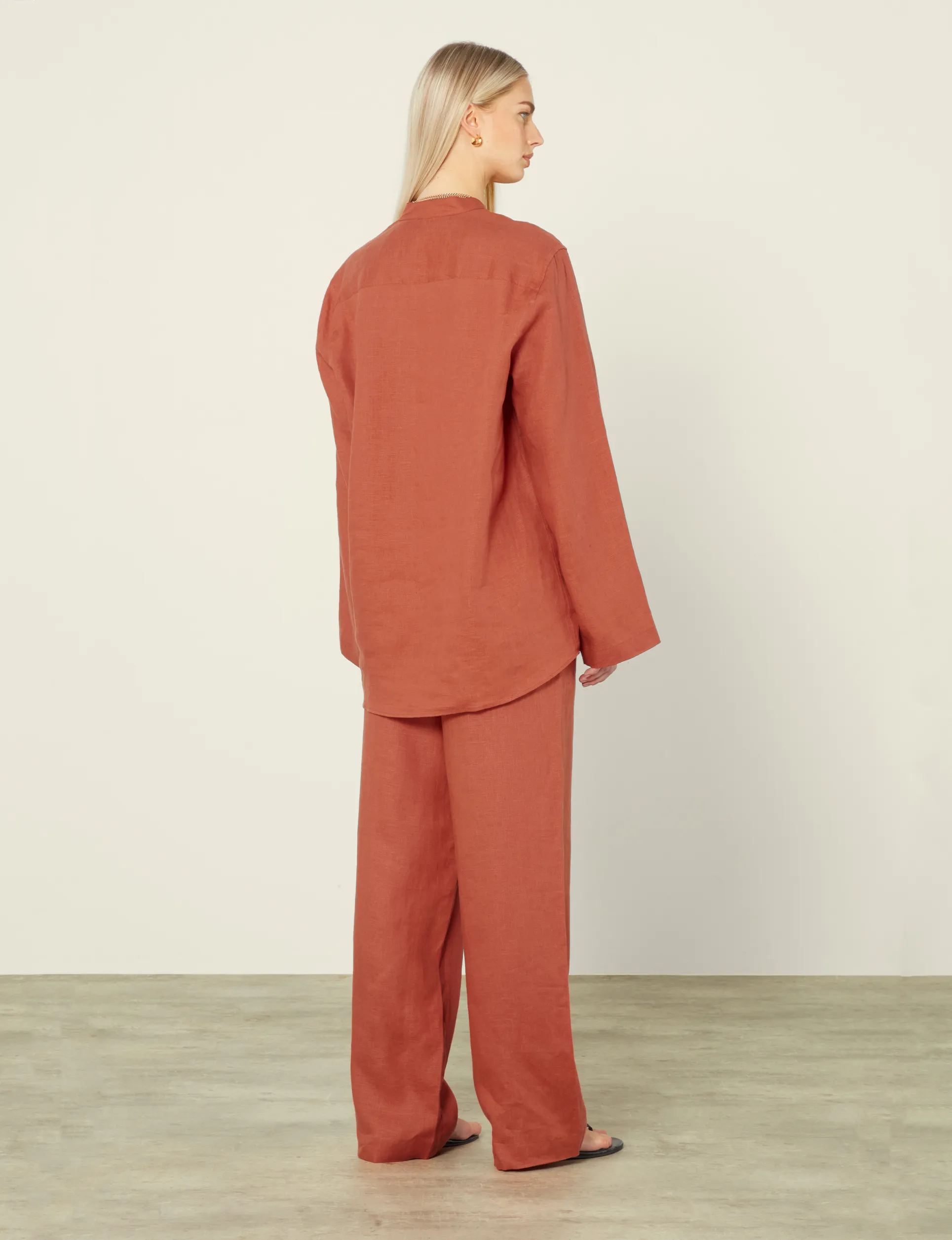 Harrods x WNU The Palazzo Set: Linen, Terracotta sold by With Nothing Underneath product image thumbnail 3