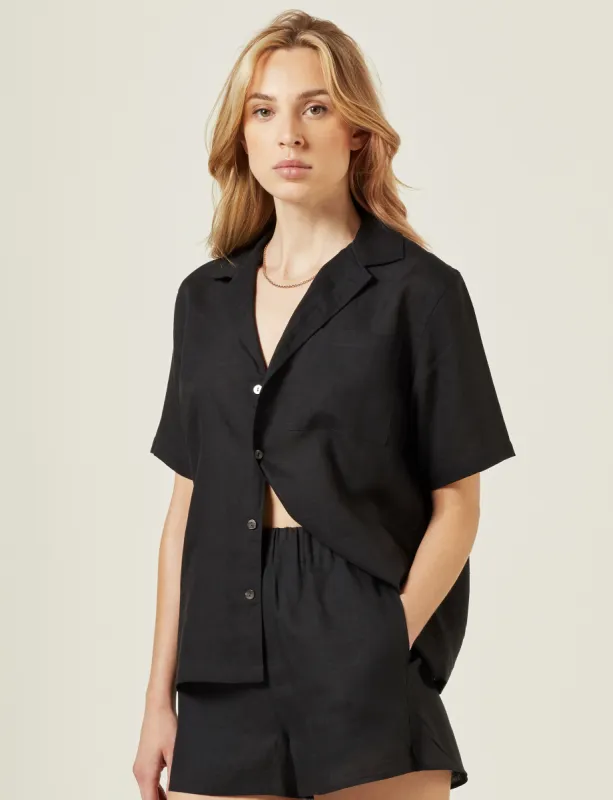 The Cabana: Linen, Black sold by With Nothing Underneath