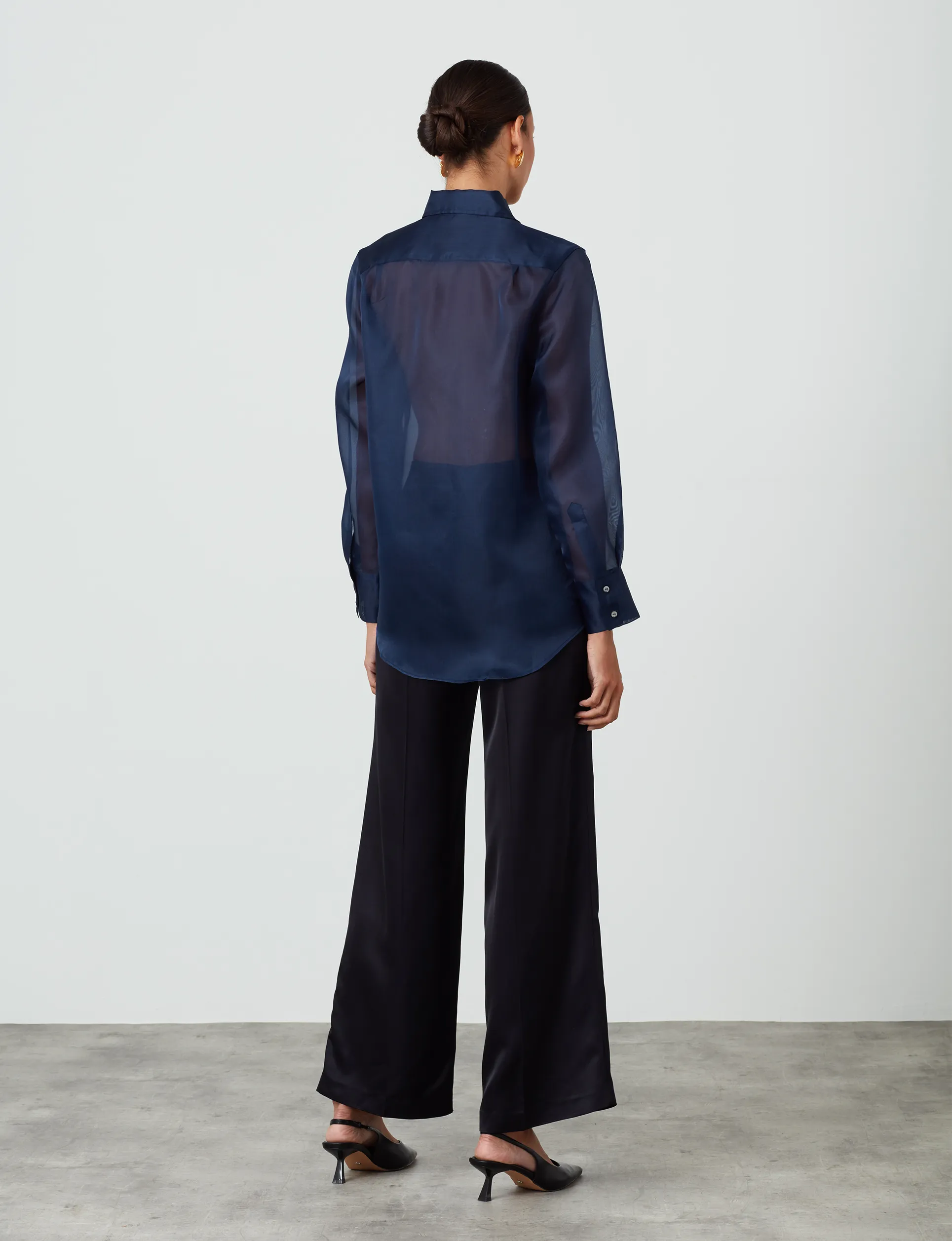 The Dress Shirt: Silk Organza, Ink sold by With Nothing Underneath product image thumbnail 5