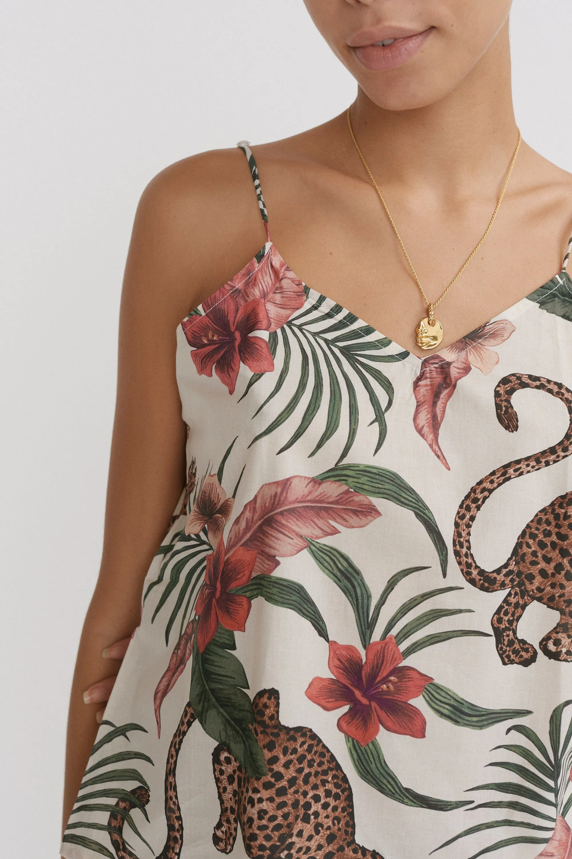 Cami Pyjama Top Soleia Print Cream sold by Desmond & Dempsey product image thumbnail 3