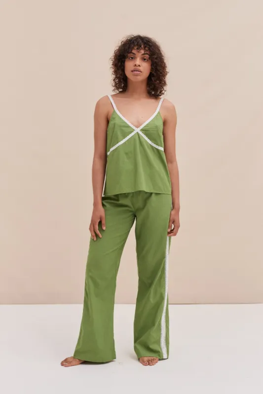 Cami Lounge Set Poplin Green sold by Desmond & Dempsey
