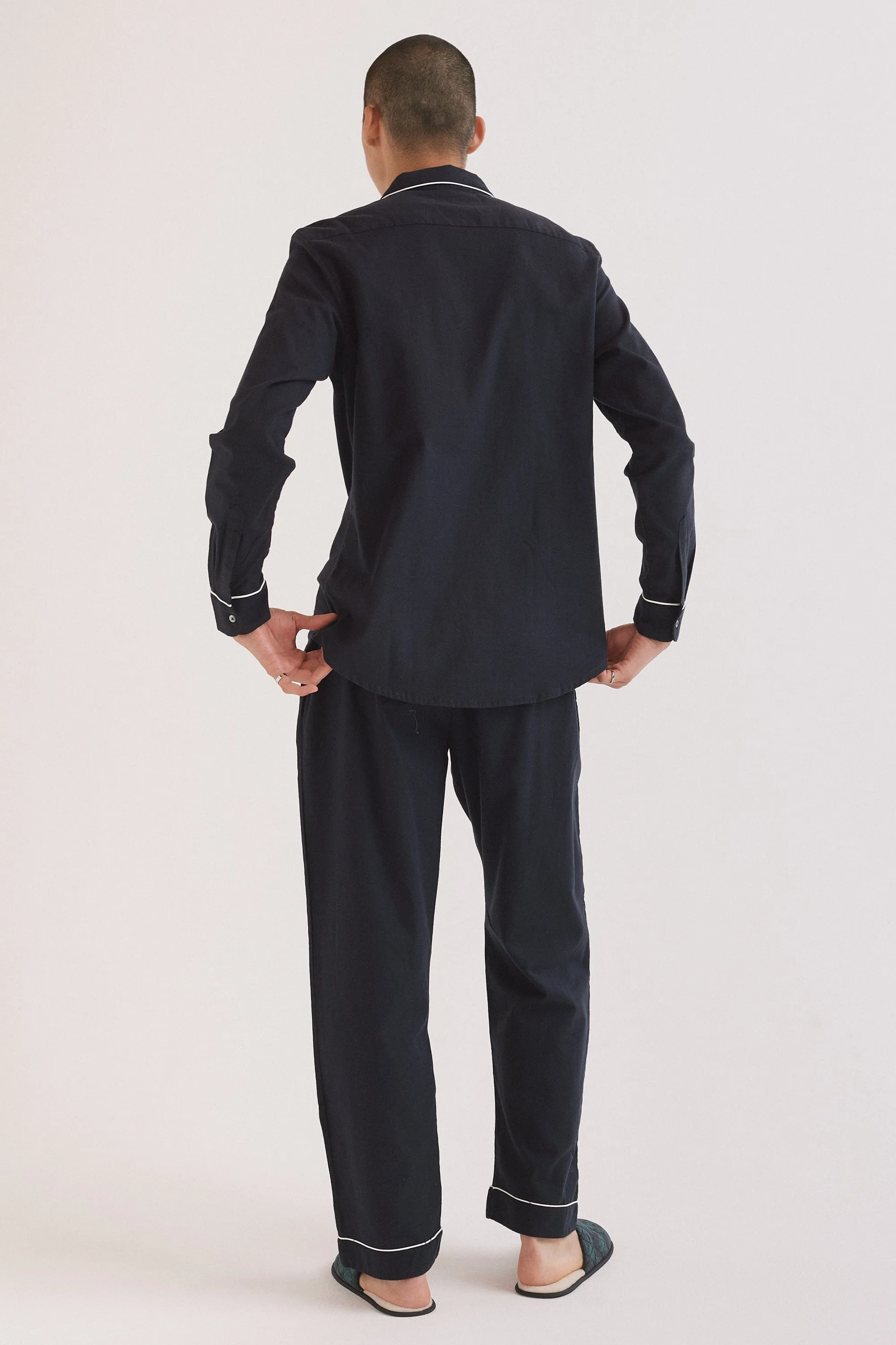 Men’s Pyjama Trousers Navy Brushed Cotton sold by Desmond & Dempsey product image thumbnail 3