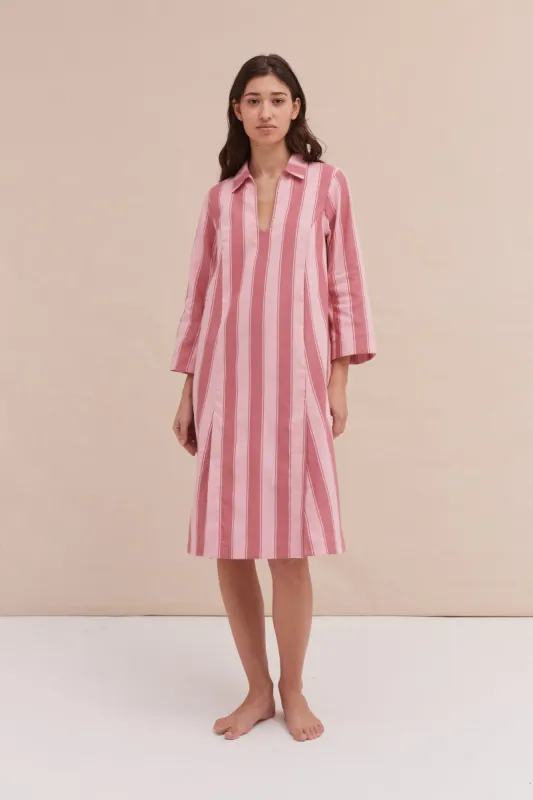 Kaftan Feluka Stripe Pink/Red Woven sold by Desmond & Dempsey