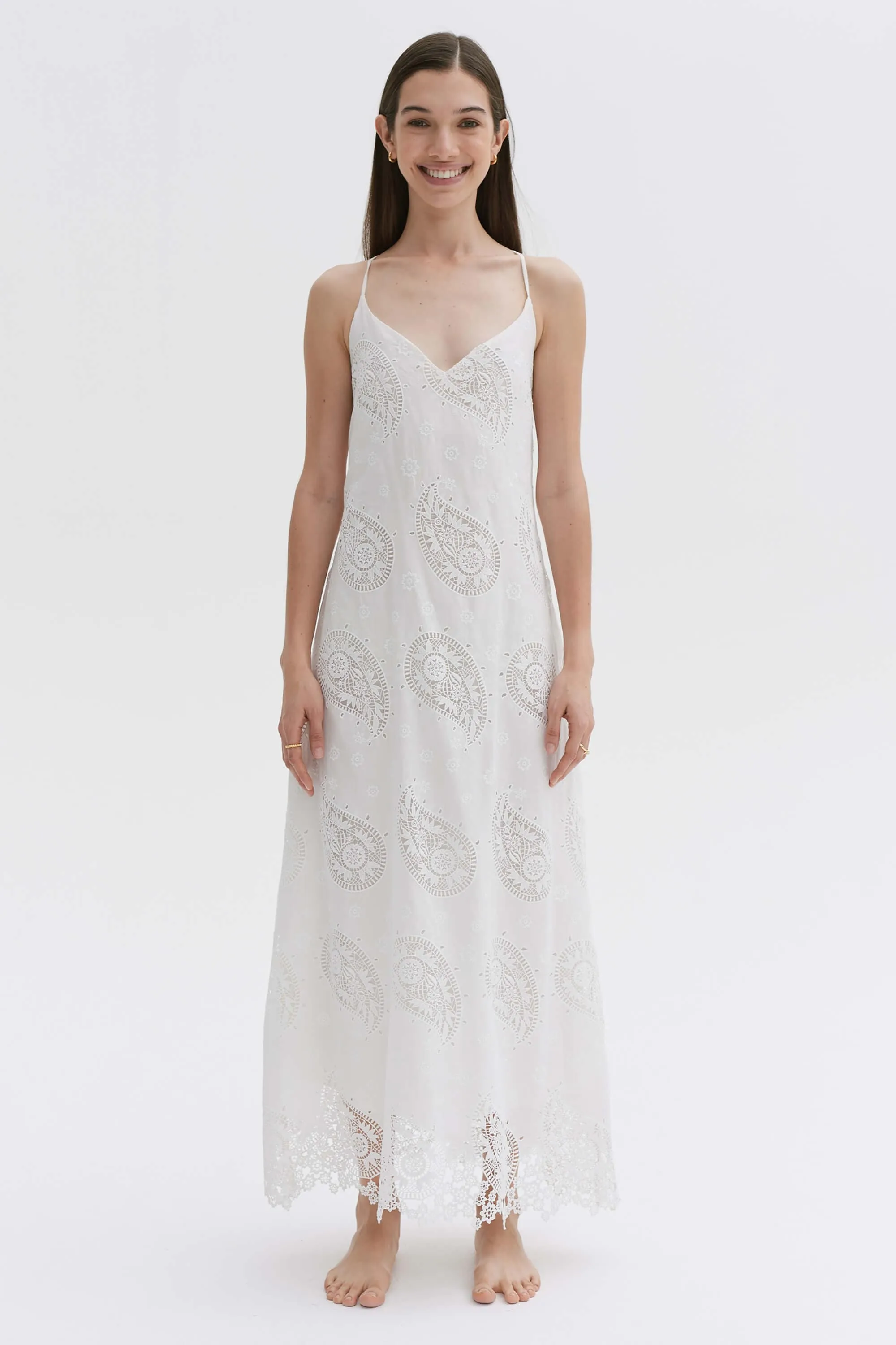 The Nightdress Broderie Anglaise White sold by Desmond & Dempsey