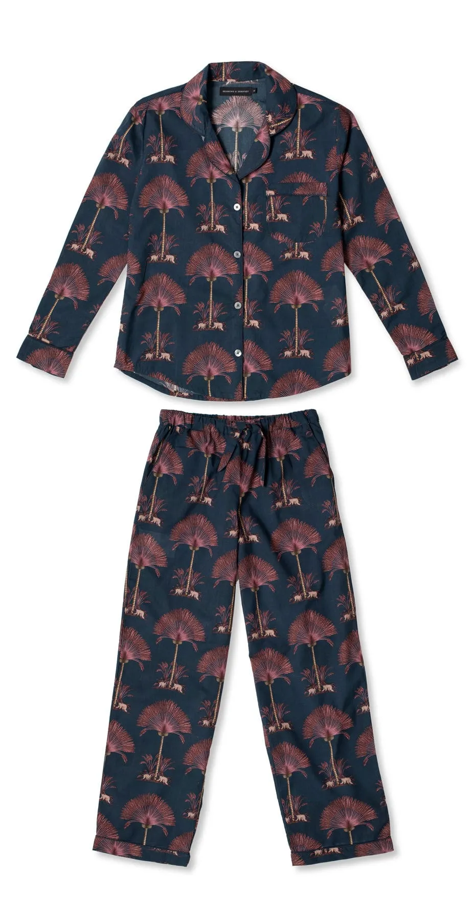 Long Pyjama Set Ravenala Print Navy sold by Desmond & Dempsey product image thumbnail 5