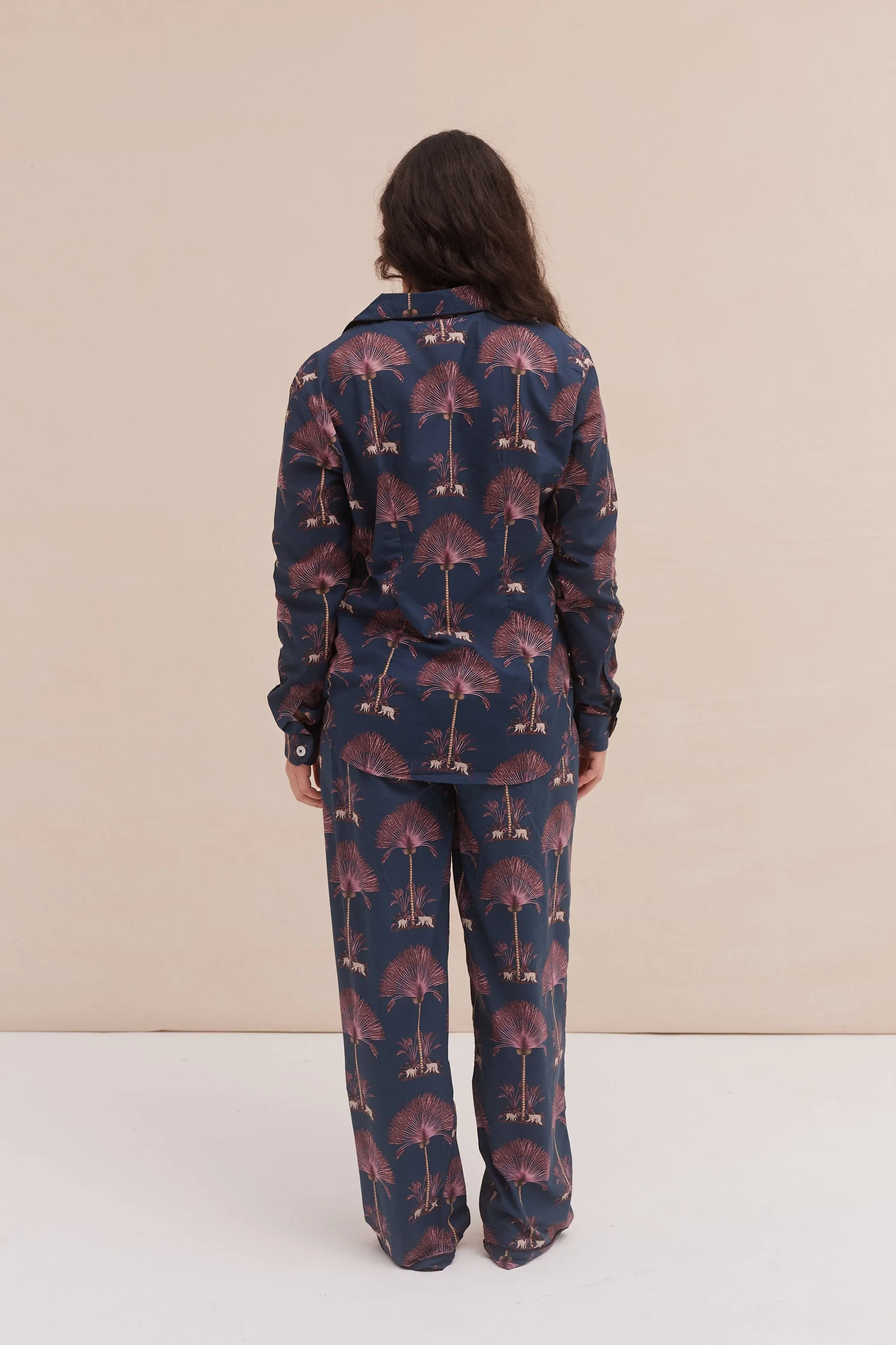 Long Pyjama Set Ravenala Print Navy sold by Desmond & Dempsey product image thumbnail 4