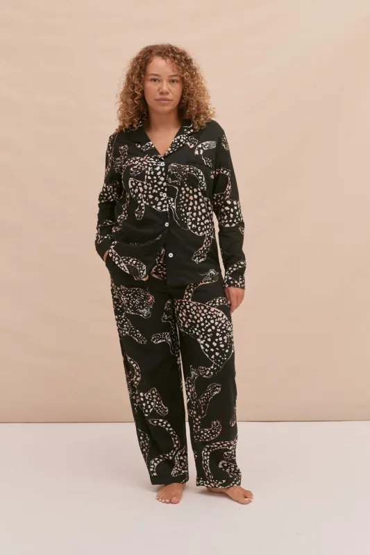Long Pyjama Set The Jag Print Navy sold by Desmond & Dempsey