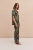 Men’s Cuban Long Pyjama Set The Jag Print Green sold by Desmond & Dempsey