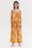 Cami & Wide Leg Set Sol Print Orange Linen sold by Desmond & Dempsey