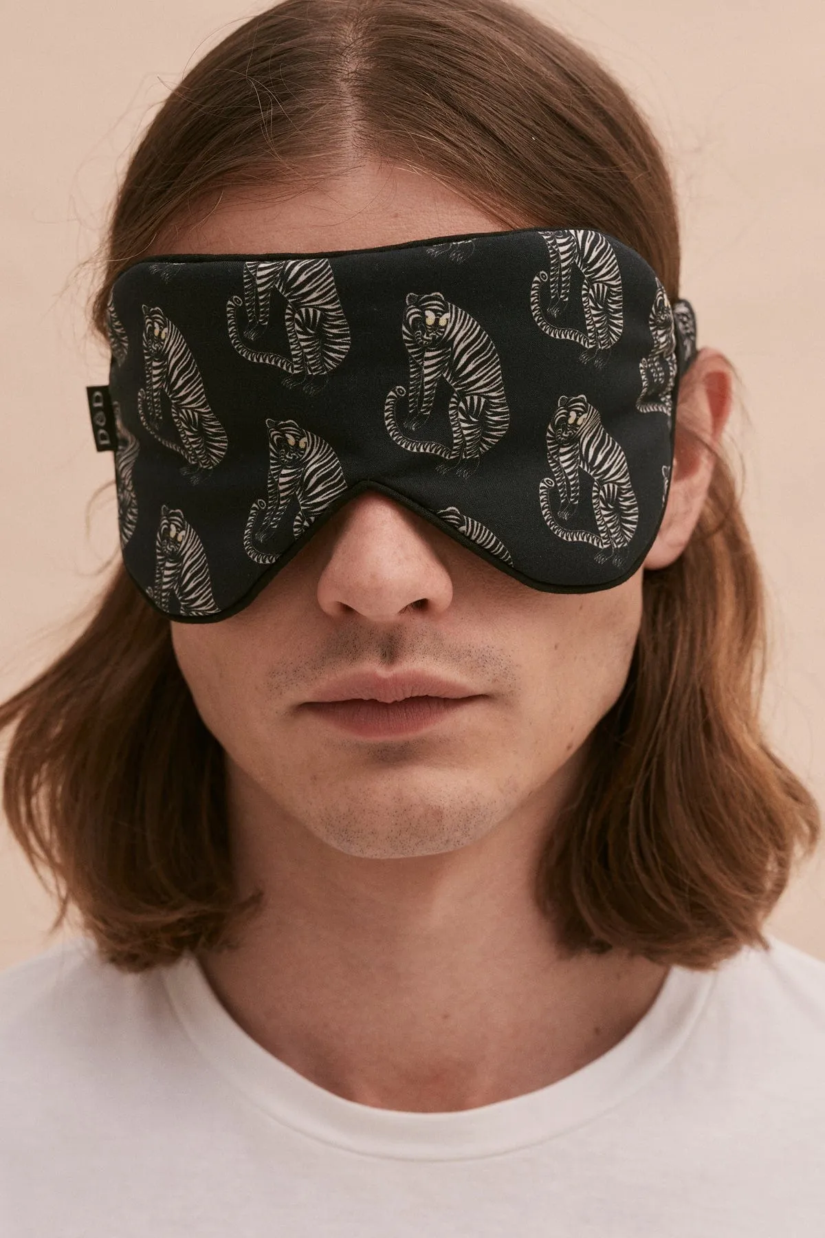 Men's Eye Mask Tiger Print Black/Cream sold by Desmond & Dempsey