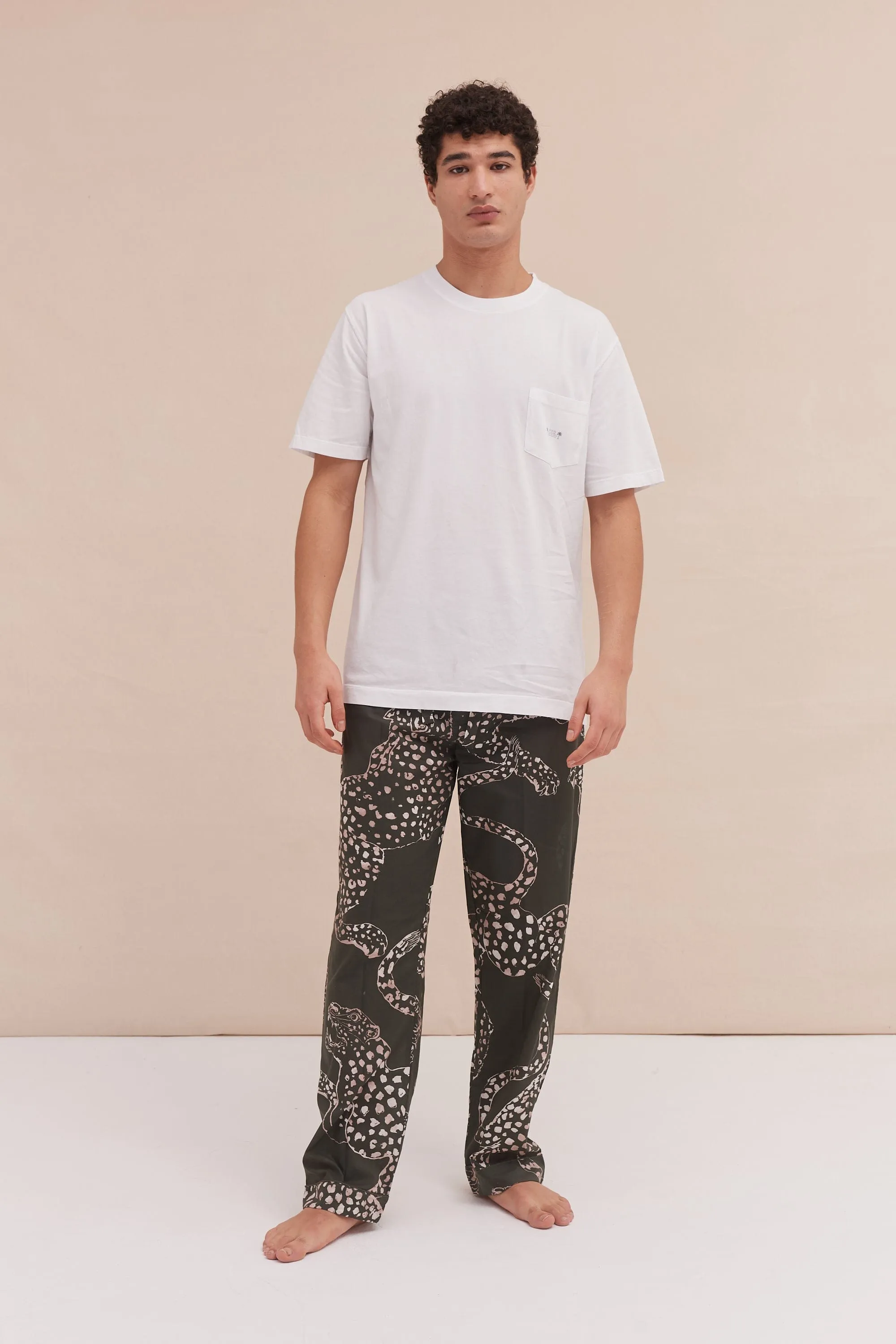 Men’s Pyjama Trousers The Jag Print Green sold by Desmond & Dempsey