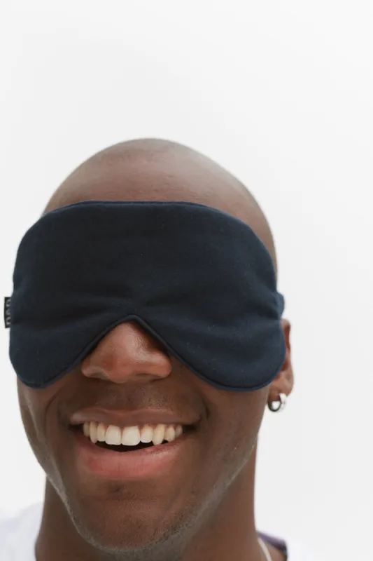 Men’s Eye Mask Brushed Cotton Navy sold by Desmond & Dempsey