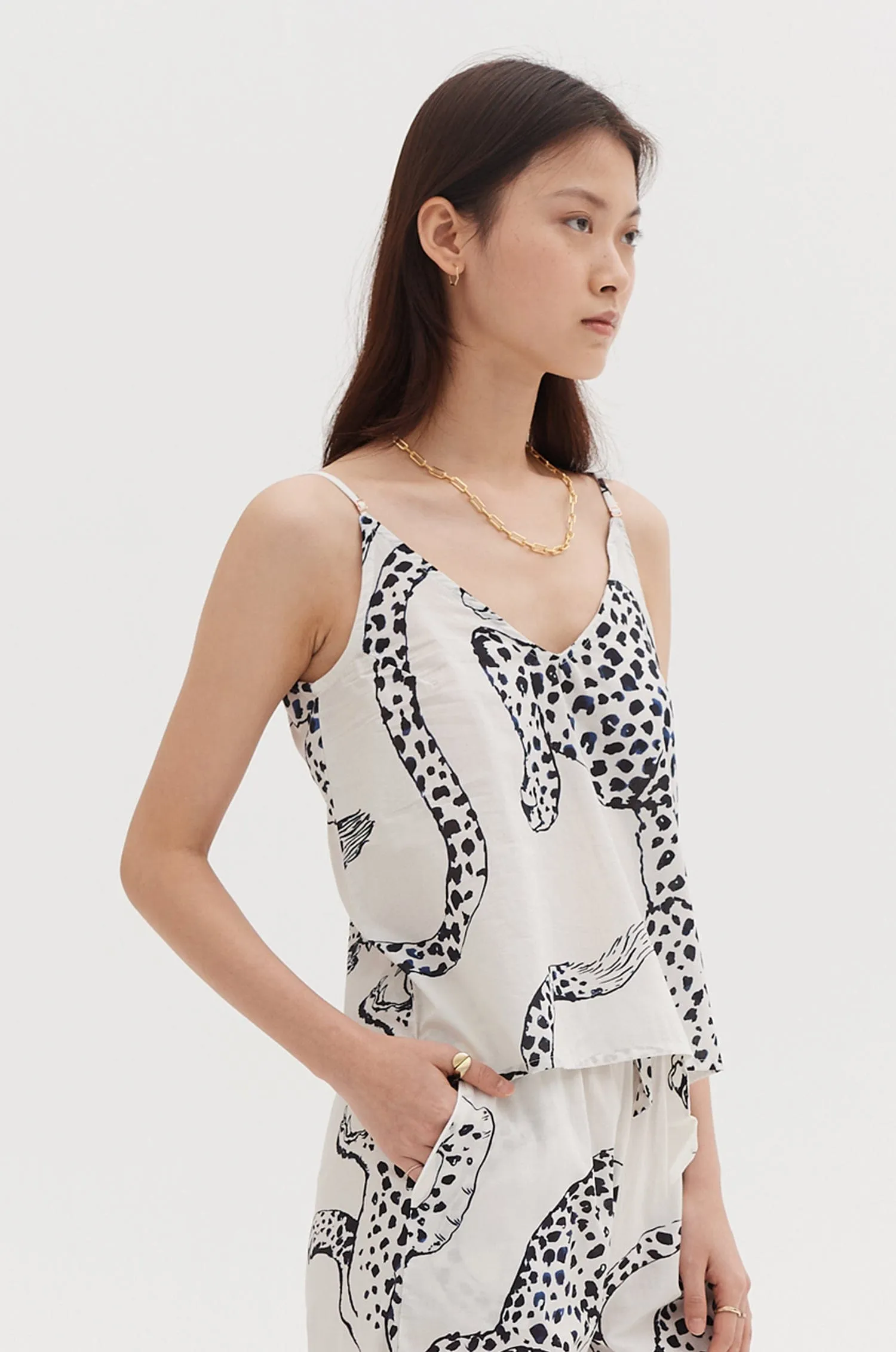 Old Cami Top The Jag Print Cream sold by Desmond & Dempsey product image thumbnail 4