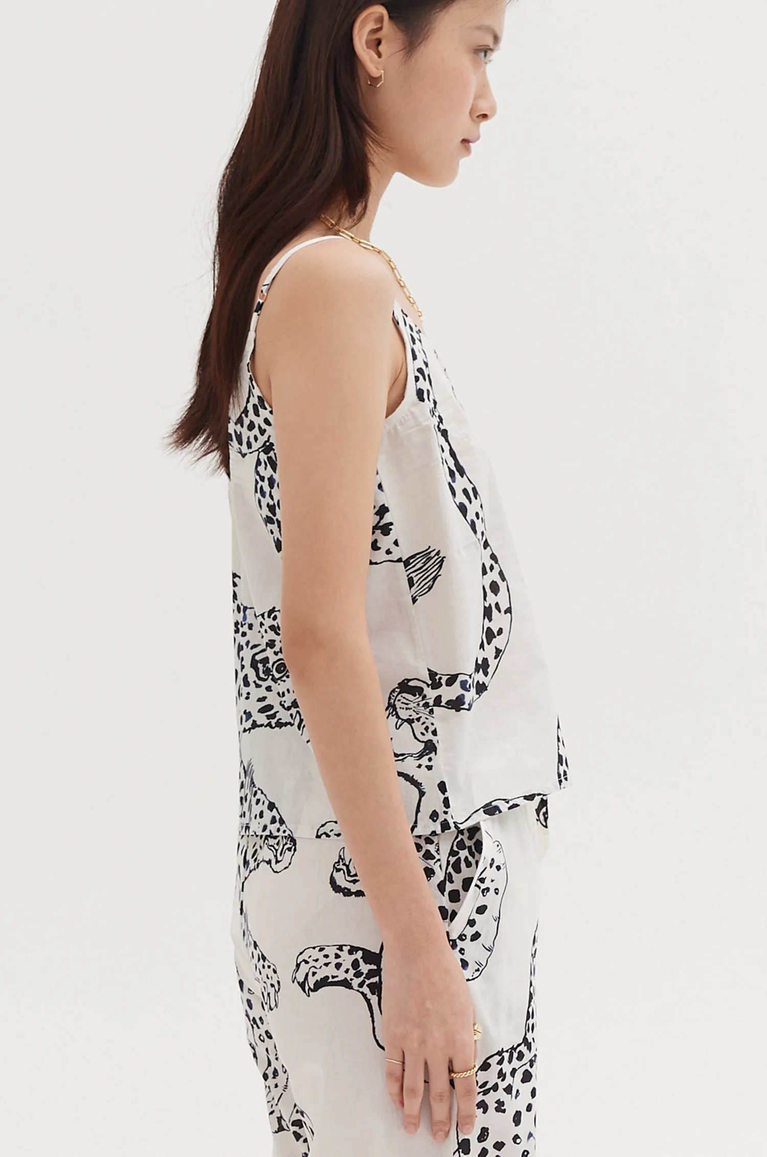 Old Cami Top The Jag Print Cream sold by Desmond & Dempsey product image thumbnail 3