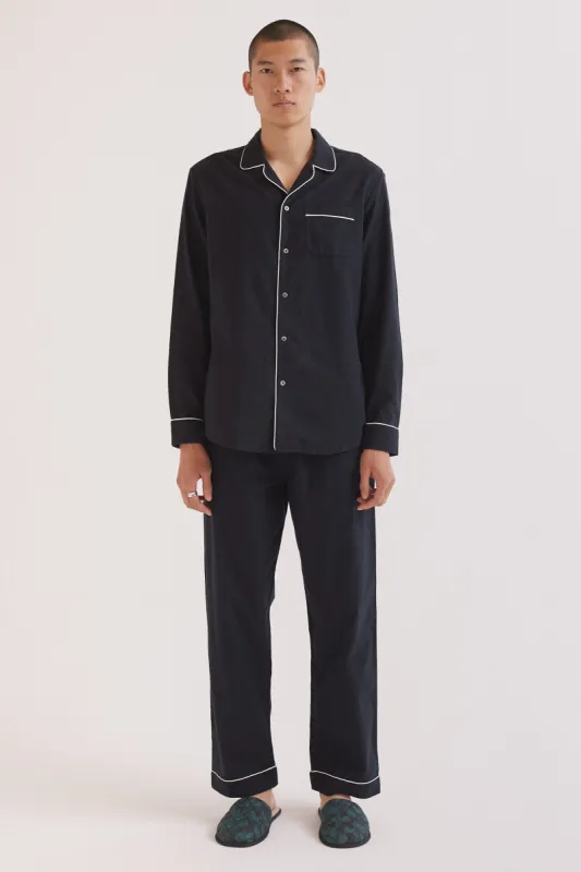 Men's Long Pyjama Set Brushed Cotton Navy sold by Desmond & Dempsey