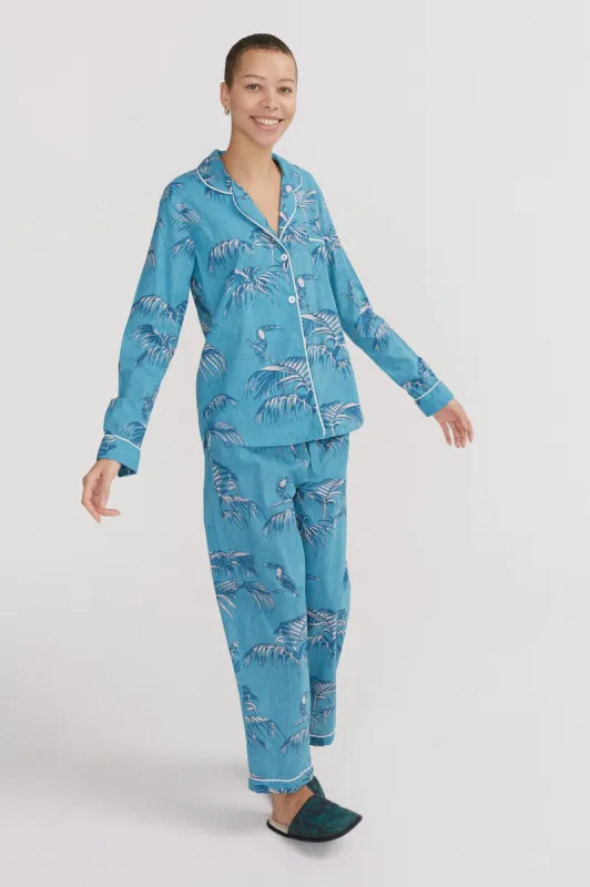 Long Pyjama Set Bocas Print Blue sold by Desmond & Dempsey