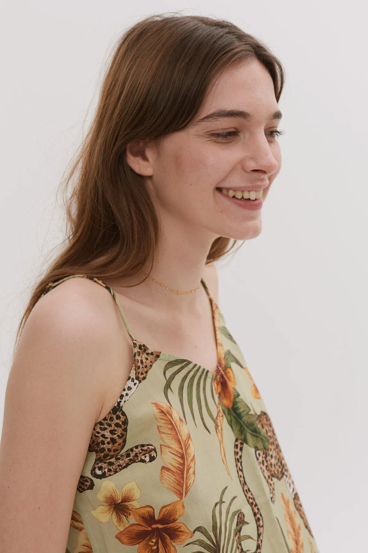 Cami Top Soleia Leopard Print Khaki sold by Desmond & Dempsey product image thumbnail 2