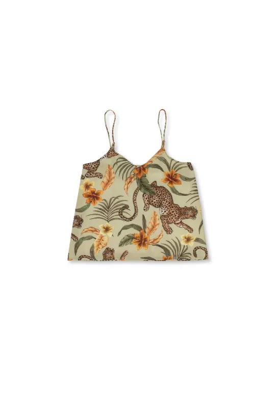 Cami Top Soleia Leopard Print Khaki sold by Desmond & Dempsey