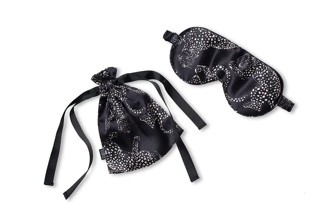 Silk Eye Mask Jag Print Navy sold by Desmond & Dempsey product image thumbnail 5