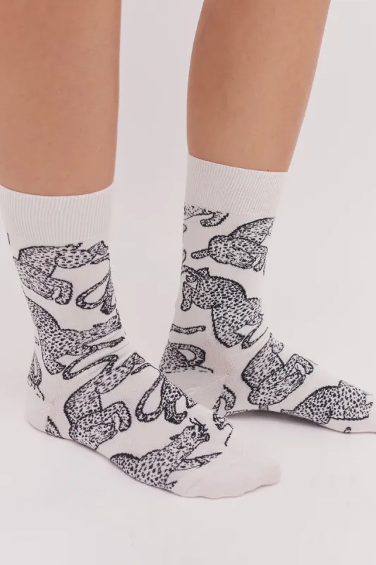 Women's Socks Jag Cream sold by Desmond & Dempsey