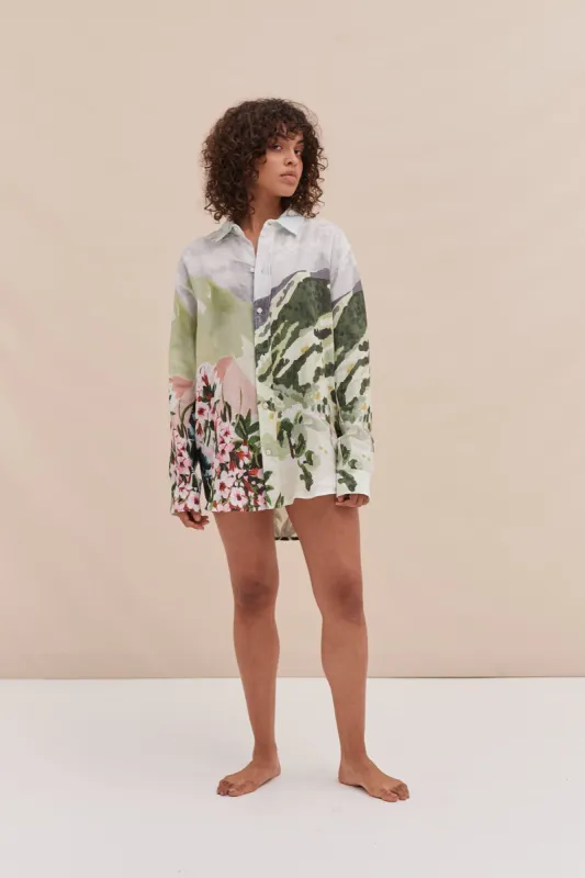 Unisex Lounge Shirt Hutte Print sold by Desmond & Dempsey