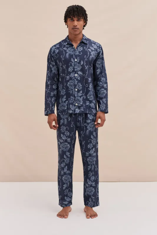 Mens Pocket Set Dorothea Print Navy sold by Desmond & Dempsey