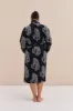 Unisex Towel Robe Sansindo Print Black Cream sold by Desmond & Dempsey