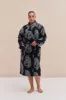 Unisex Towel Robe Sansindo Print Black Cream sold by Desmond & Dempsey