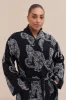 Unisex Towel Robe Sansindo Print Black Cream sold by Desmond & Dempsey
