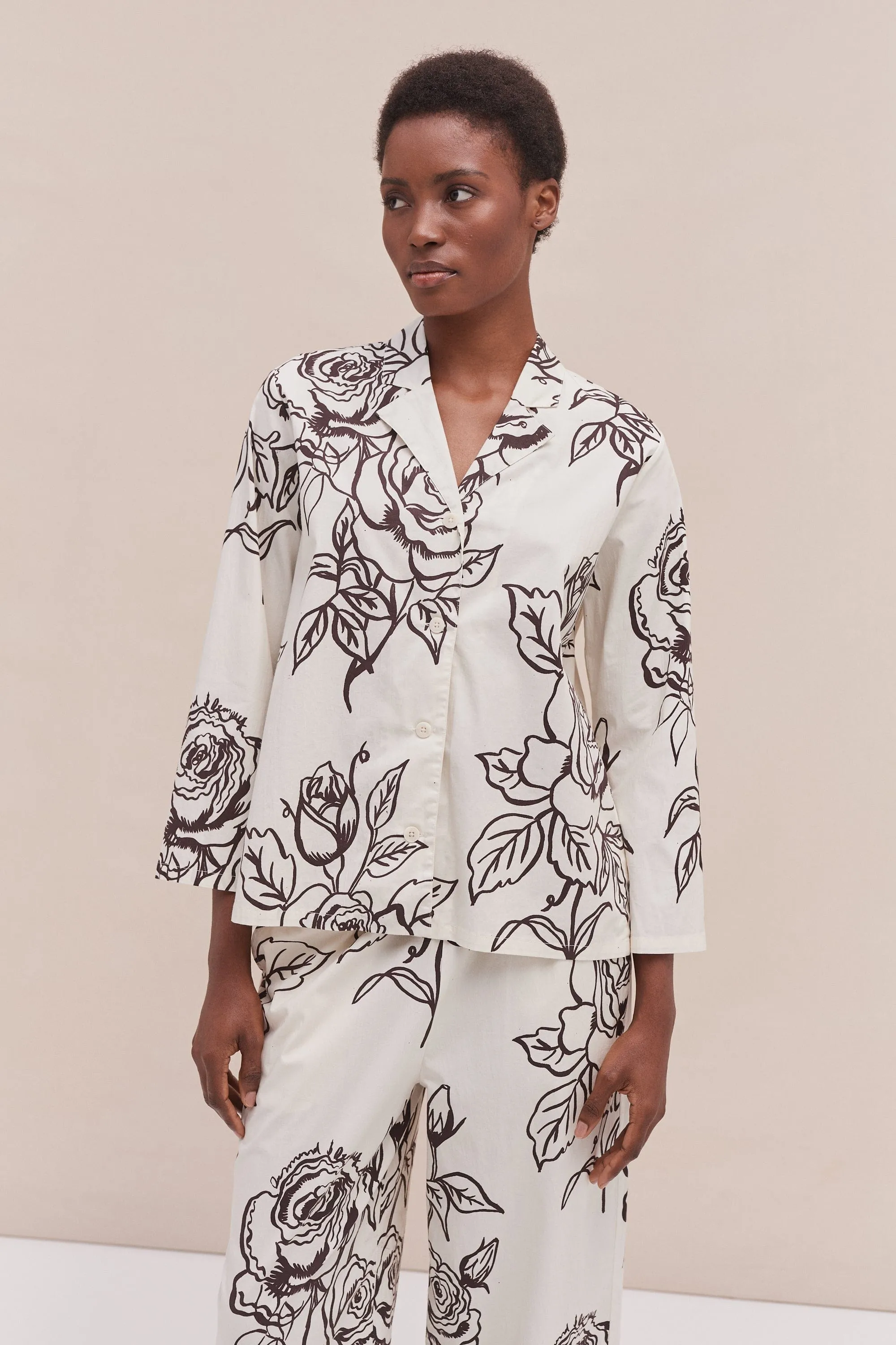 402 Shirt Rose Cream Brown sold by Desmond & Dempsey