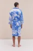 Unisex Towel Robe Loxodonta Print Blue sold by Desmond & Dempsey