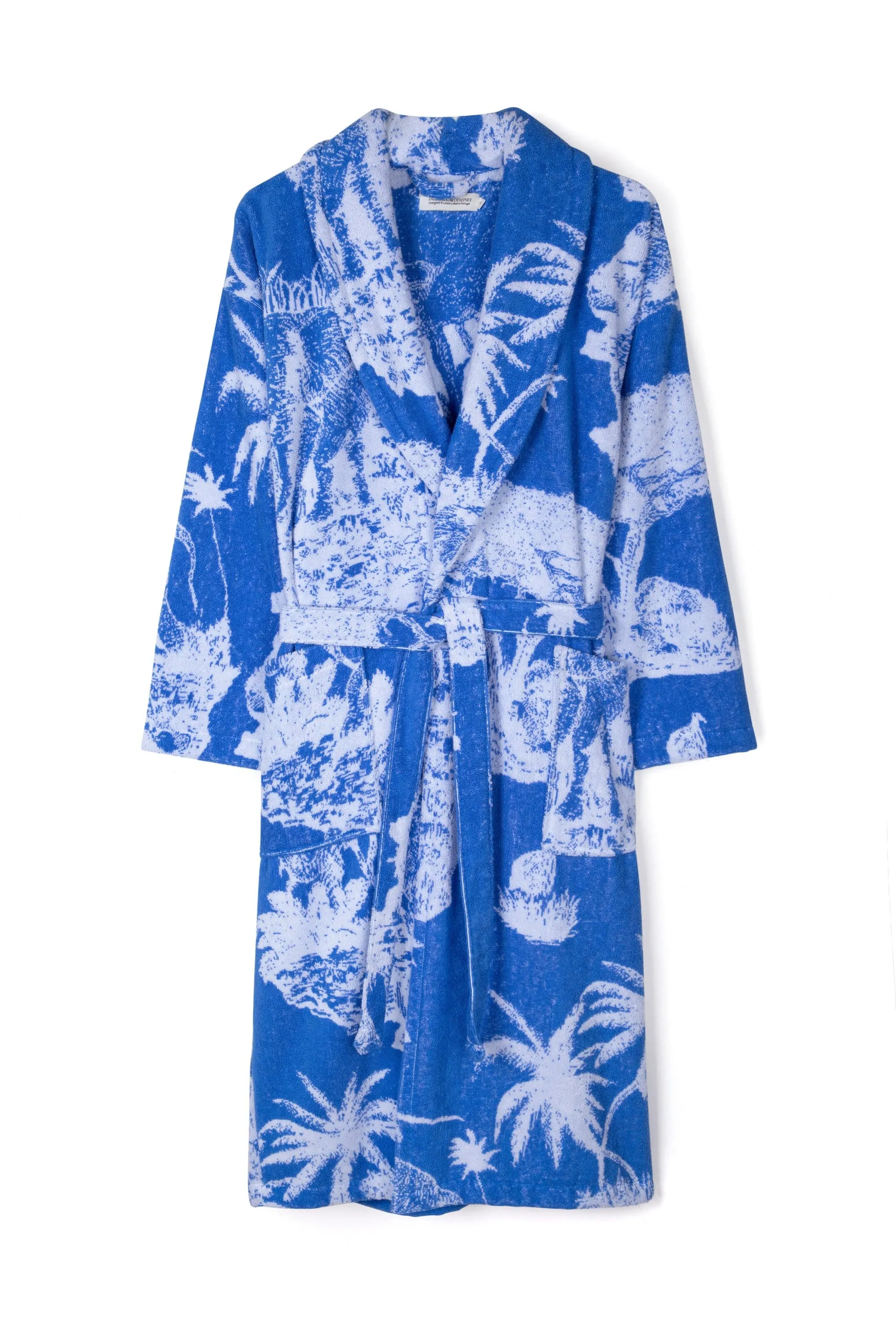 Unisex Towel Robe Loxodonta Print Blue sold by Desmond & Dempsey product image thumbnail 5