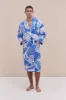 Unisex Towel Robe Loxodonta Print Blue sold by Desmond & Dempsey