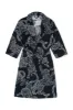 Women's Towel Robe Jag Print Navy sold by Desmond & Dempsey