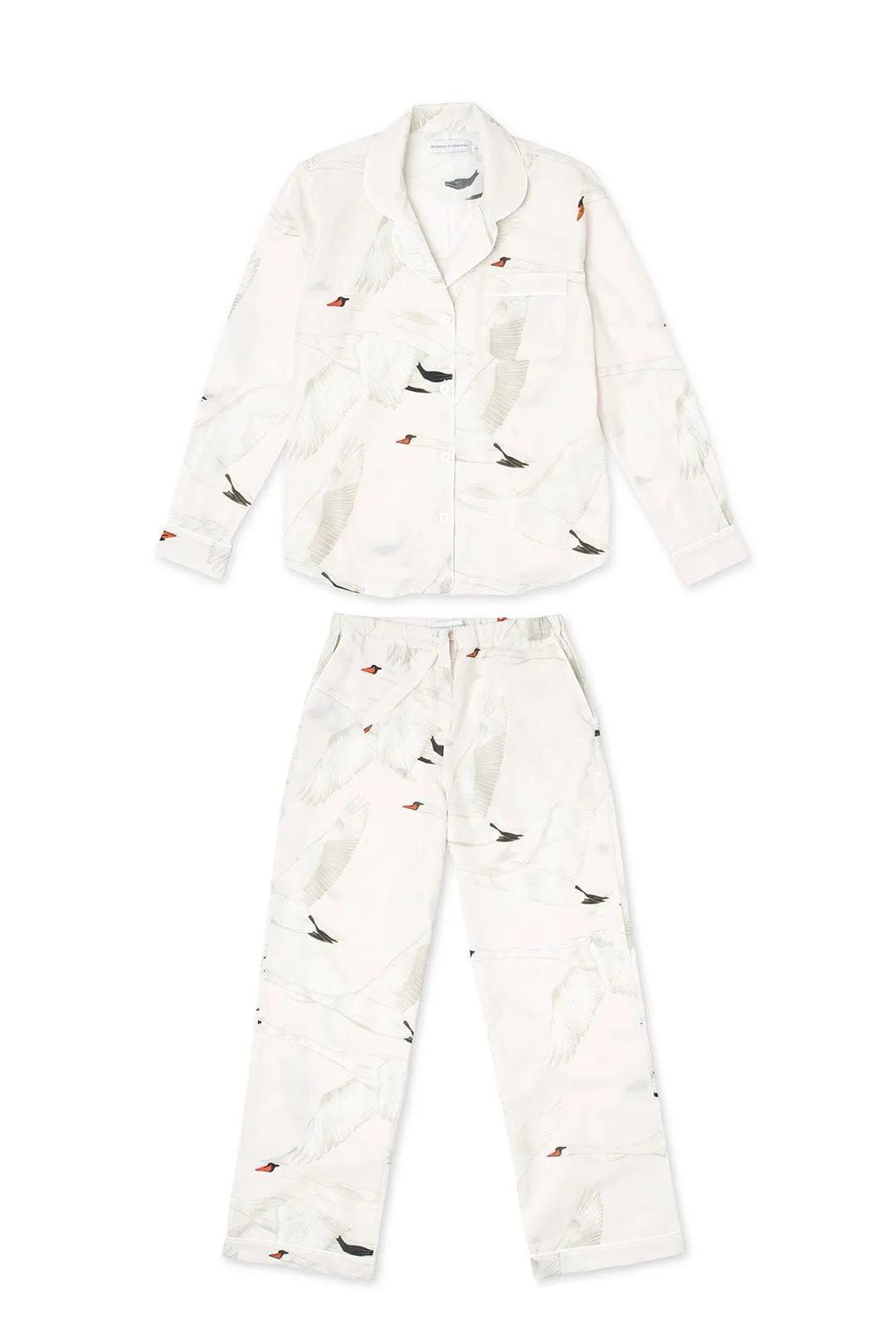 Long Pyjama Set Cygnus Swan Print Cream sold by Desmond & Dempsey product image thumbnail 4