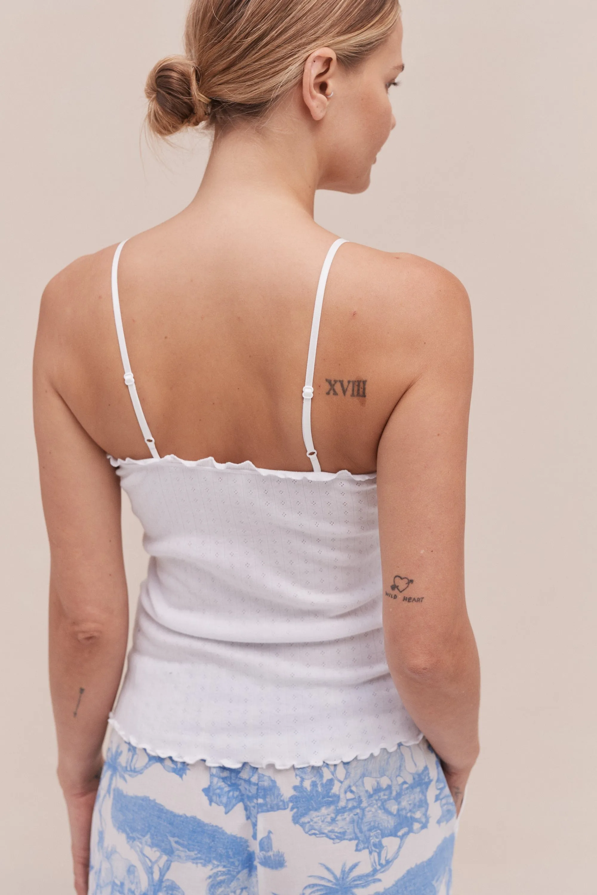 Soft V Tank Top White sold by Desmond & Dempsey product image thumbnail 5