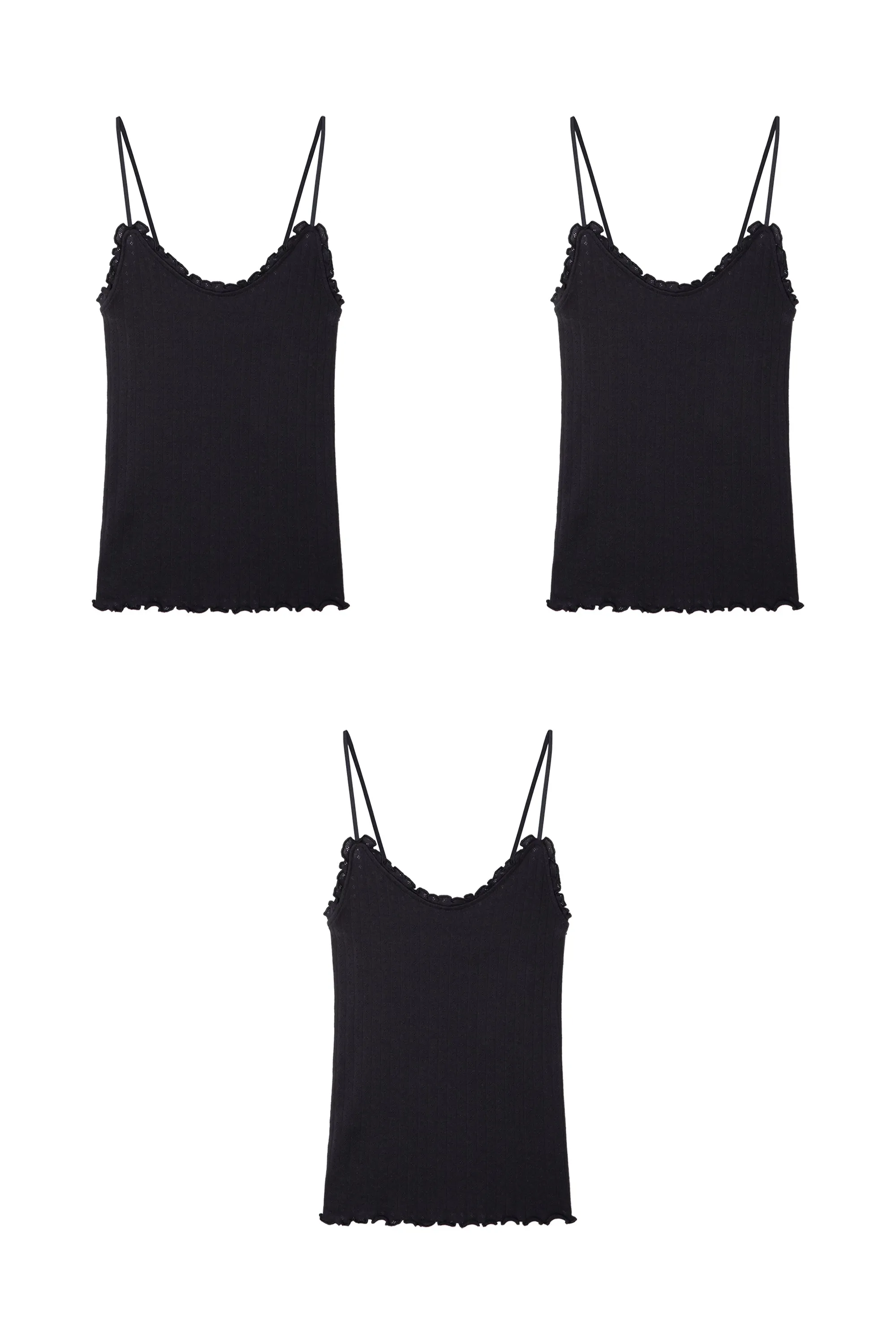 Soft V Tank Top Set of Three Black sold by Desmond & Dempsey