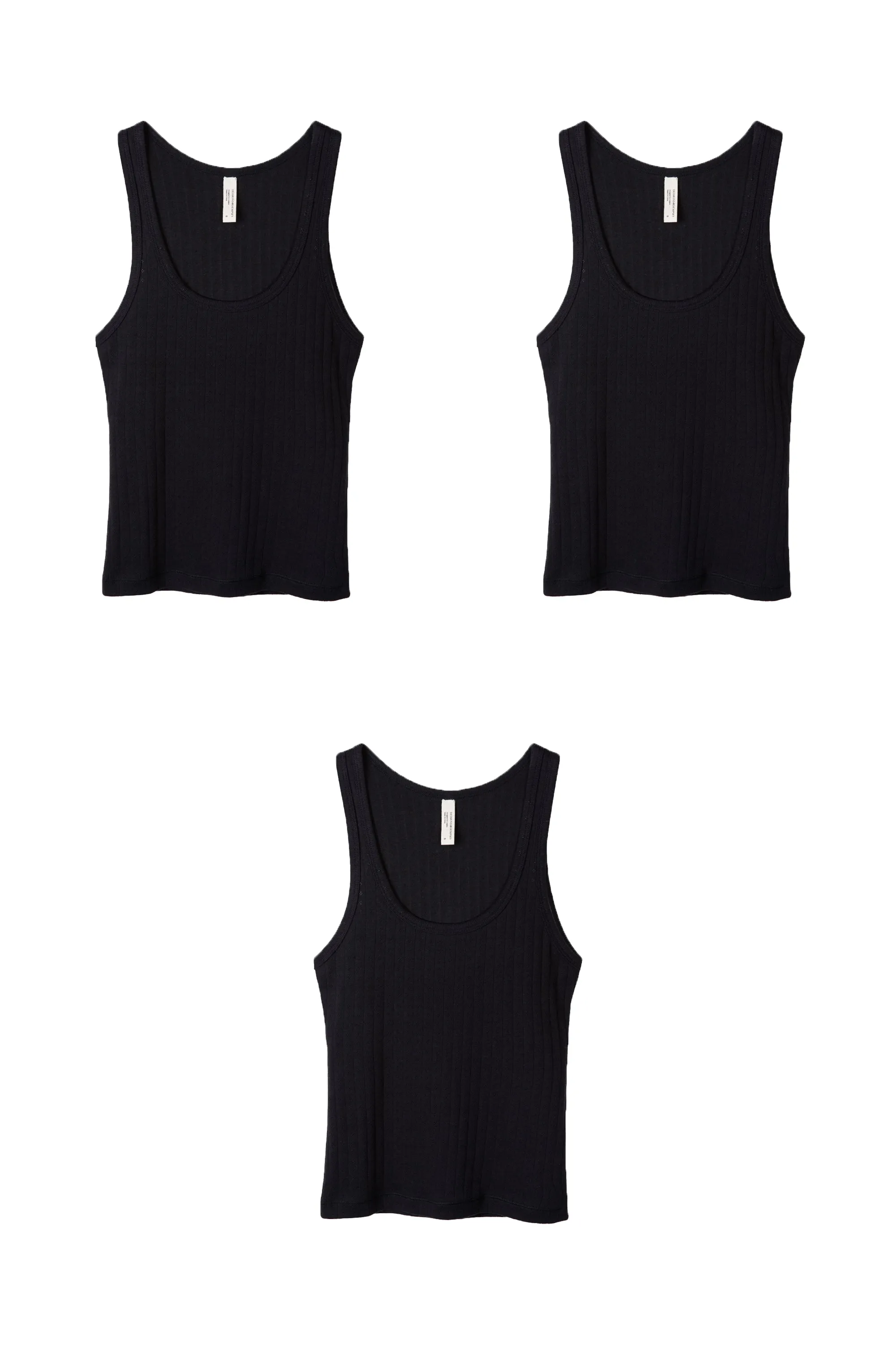 Tank Top Set of Three Black sold by Desmond & Dempsey
